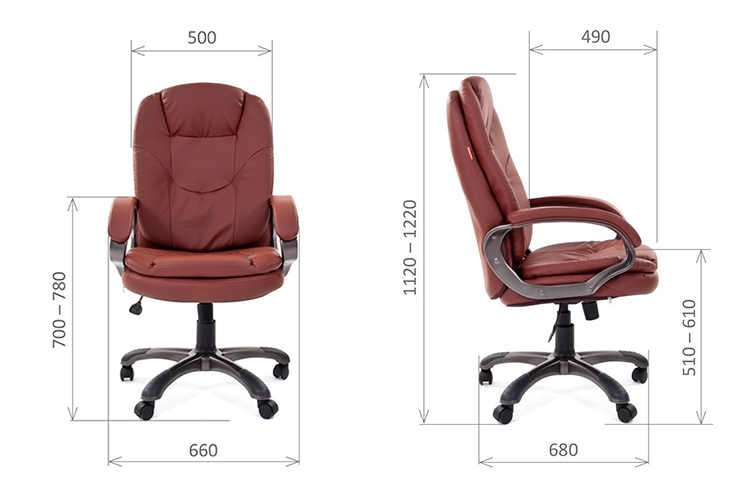 Схема кресла Chairman 668 с размерами