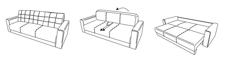 Схема трансформации для диванов Еврокнижек
