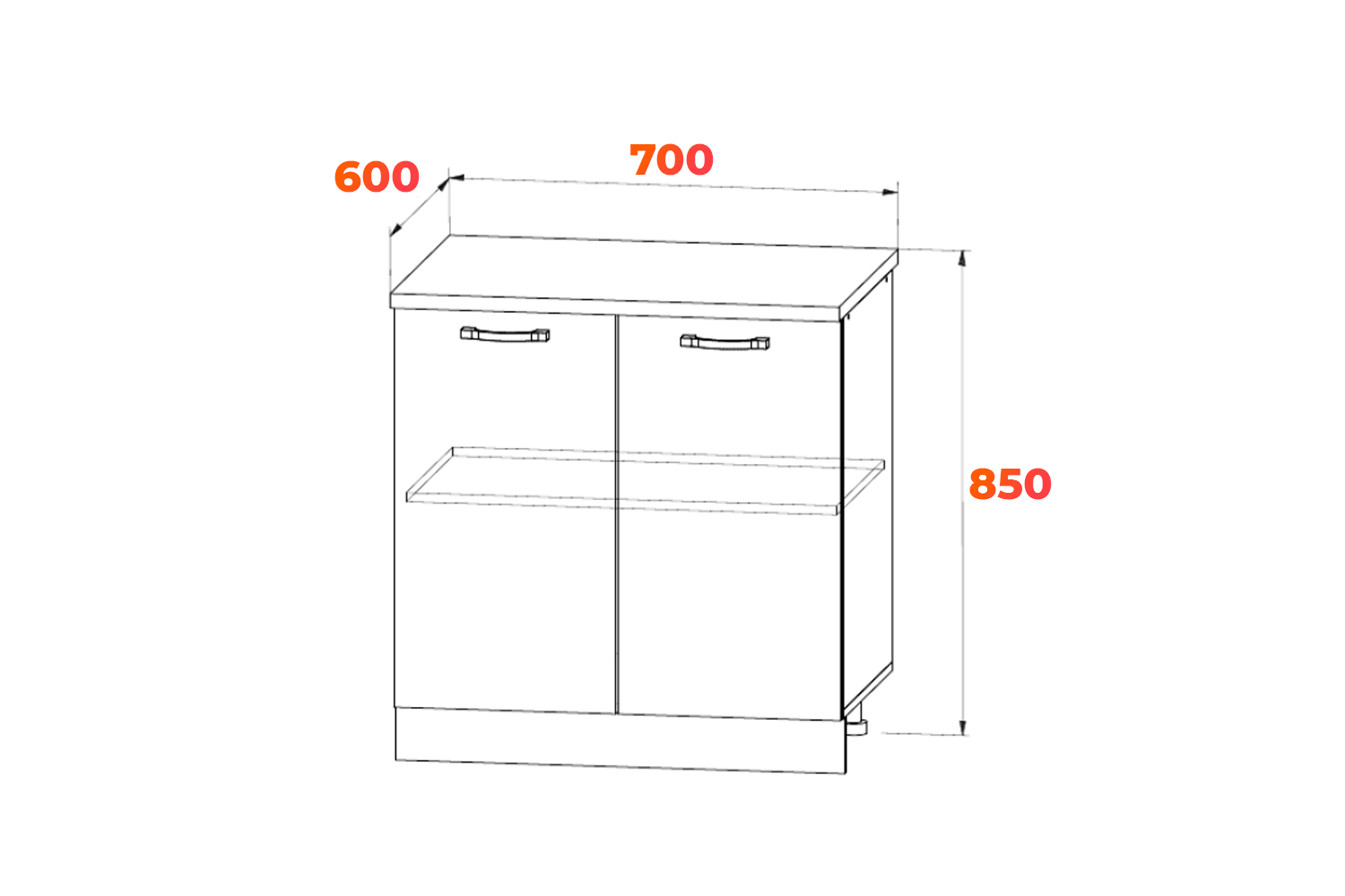 Схема стола С 700 с размерами