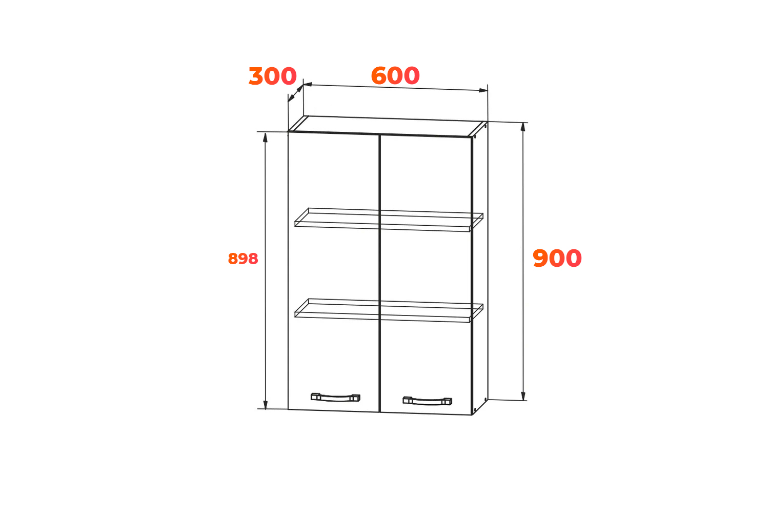 Схема навесного шкафа ВП 600