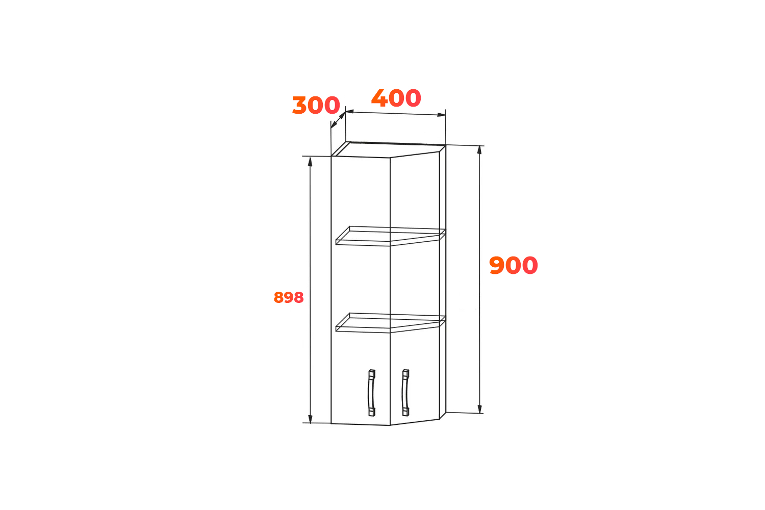 Схема навесного торцевого шкафа ВПТ 400