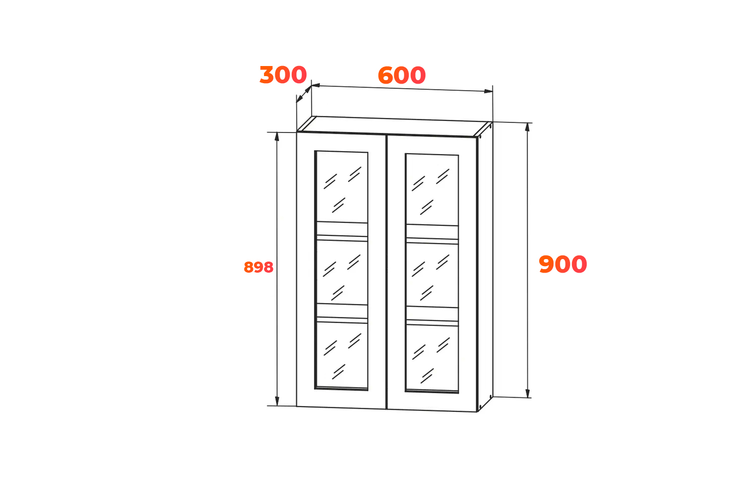 Схема навесной витрины ВПВС 600