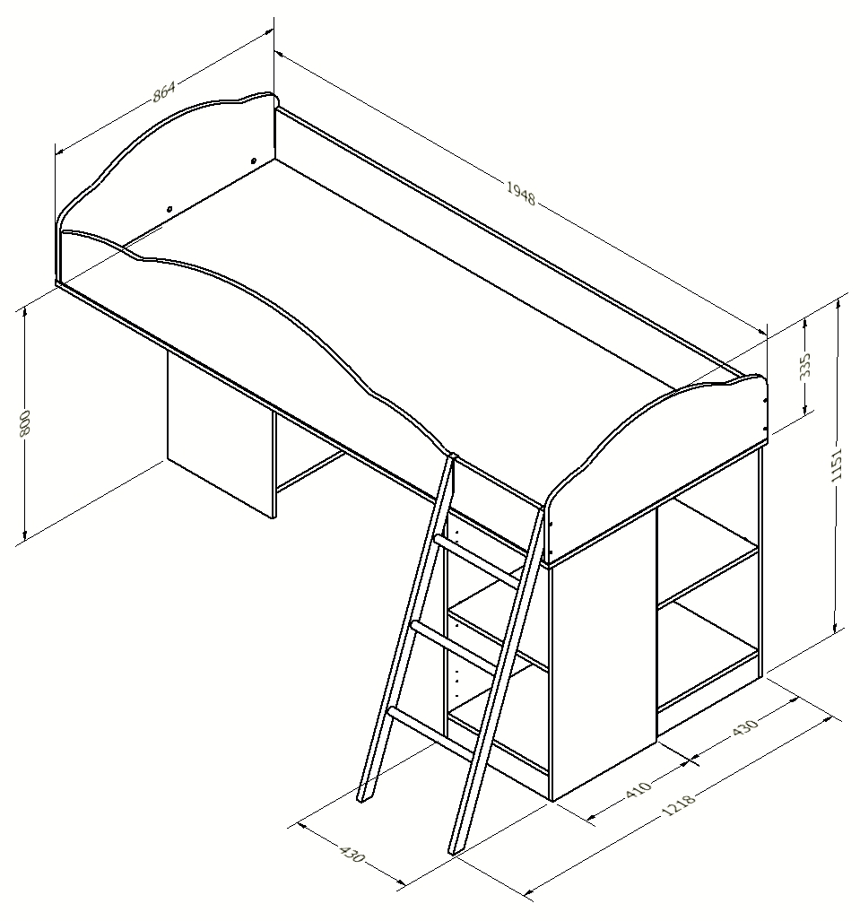 Схема кровати чердака Дюймовочка 5