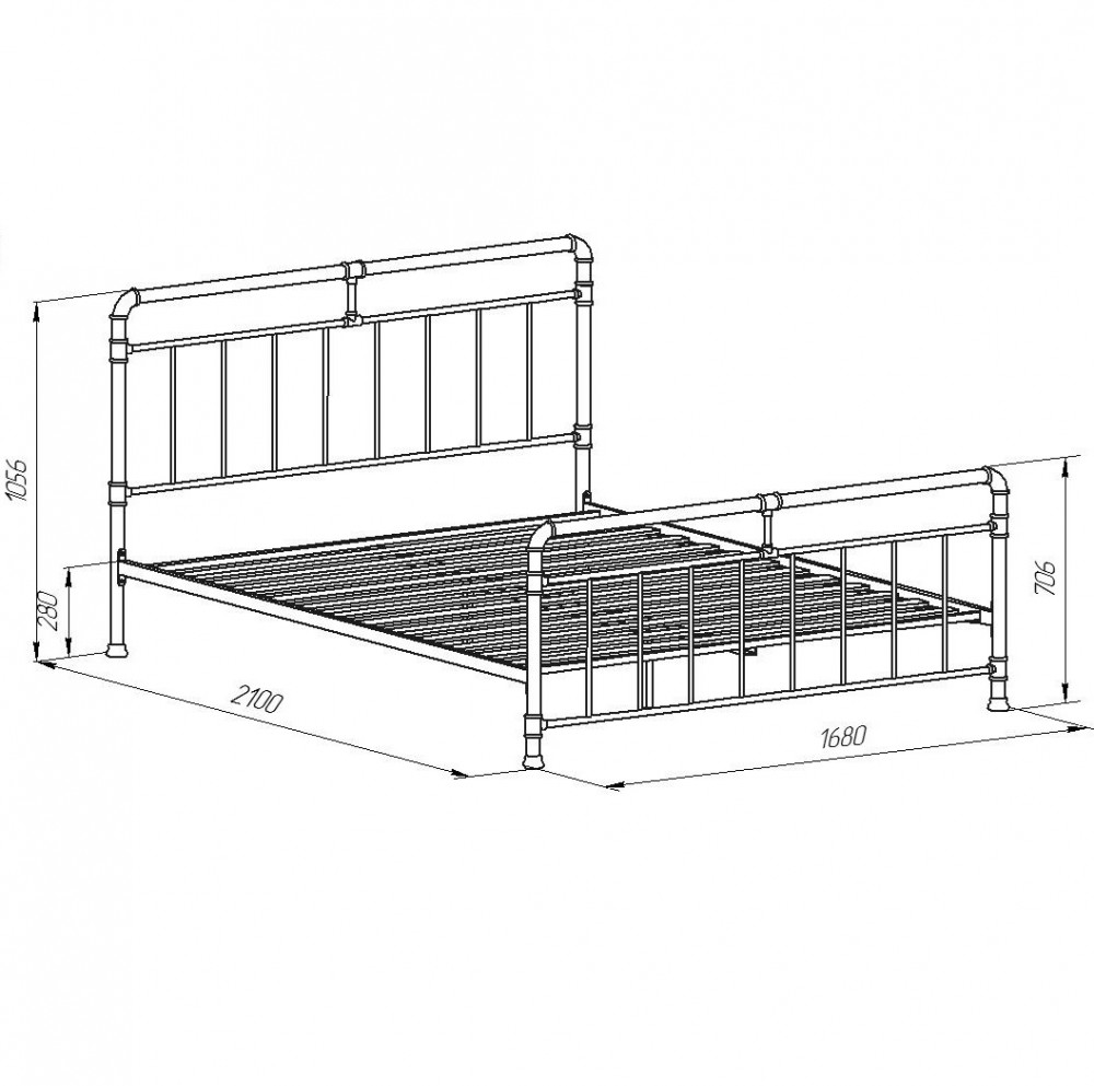 Схема кровати Авила с размерами