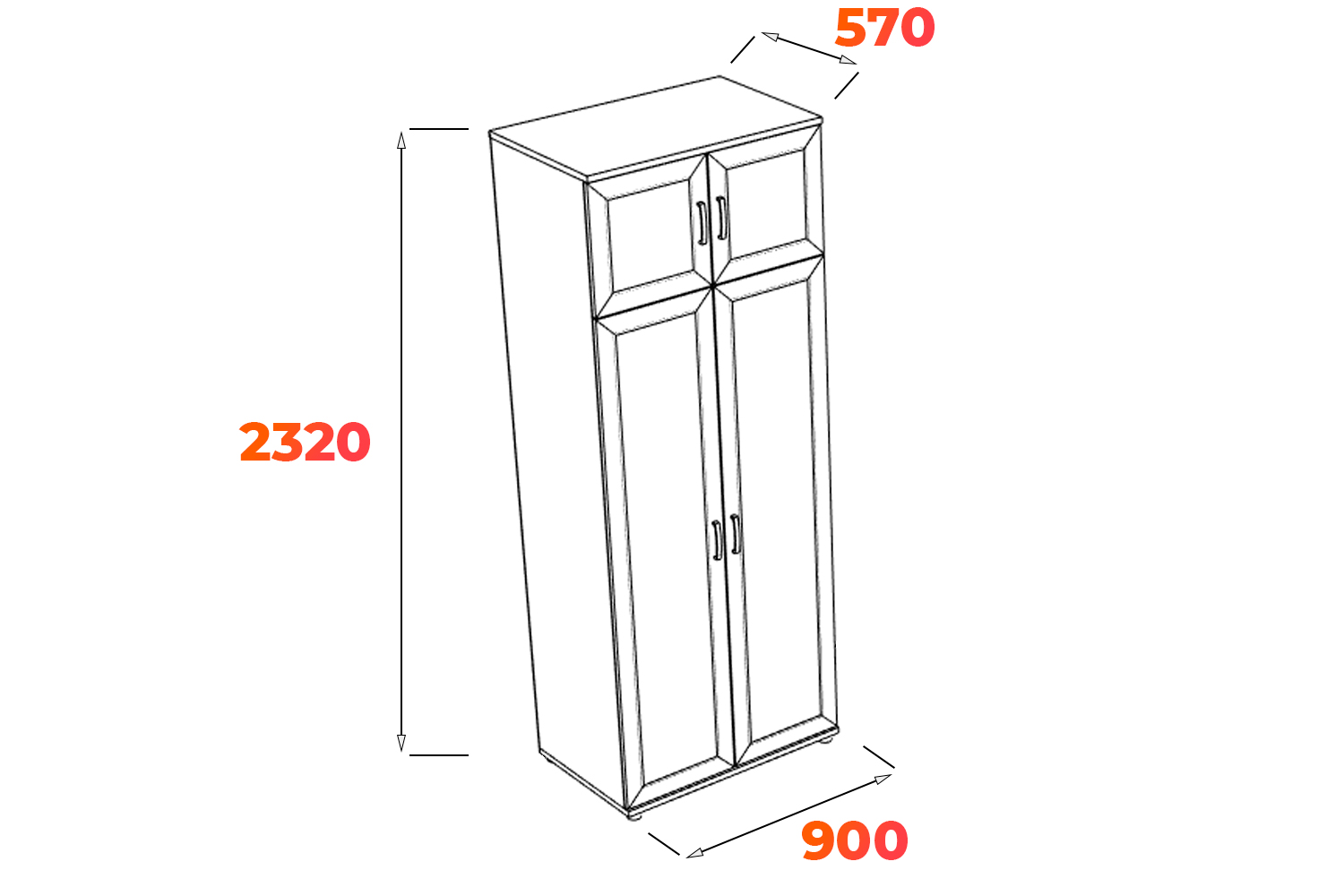 Схема шкафа Гарун К 512.06 с размерами