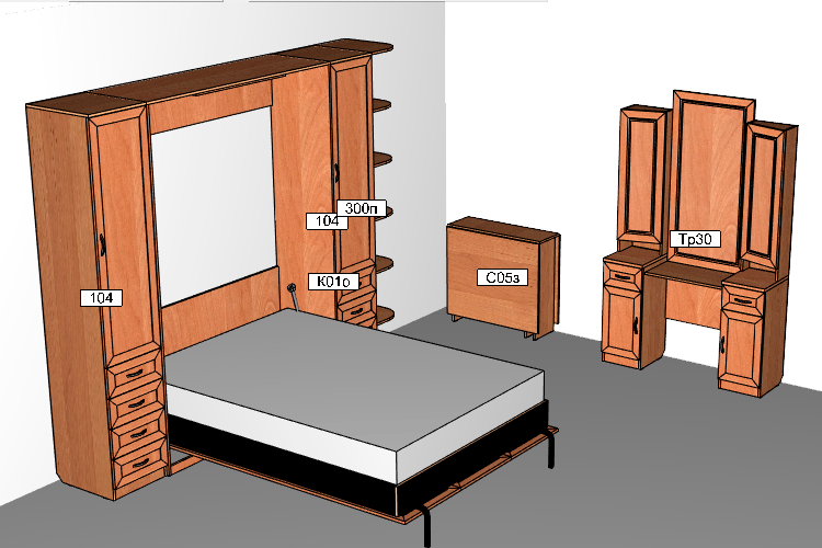 Проект спального гарнитура Гарун А202 с подъемной кроватью