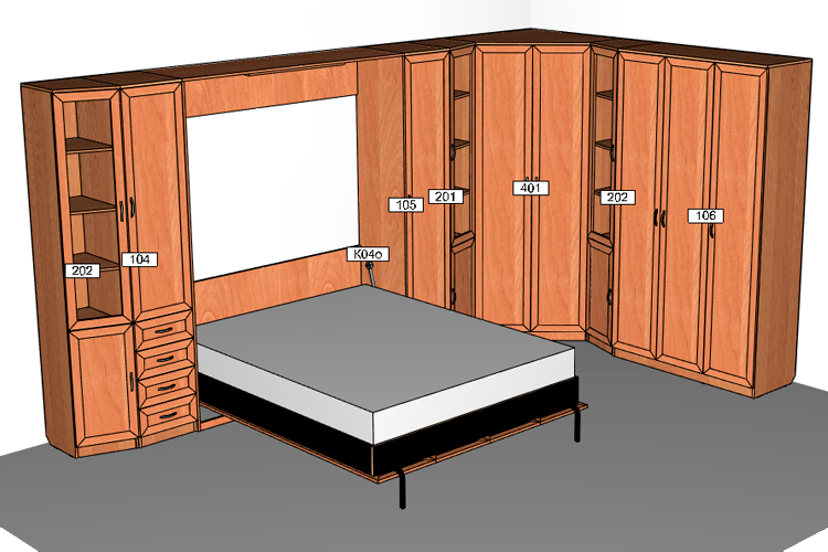 Спальный гарнитур Гарун А32 - проект с подъемной кроватью