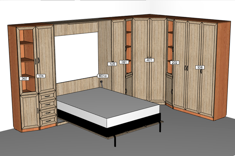 Проект спального гарнитура Гарун А5 с подъемной кроватью