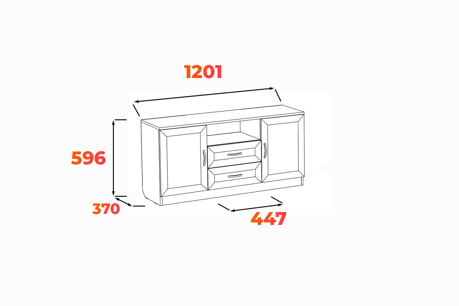 Схема тумбы Гарун А501 с размерами