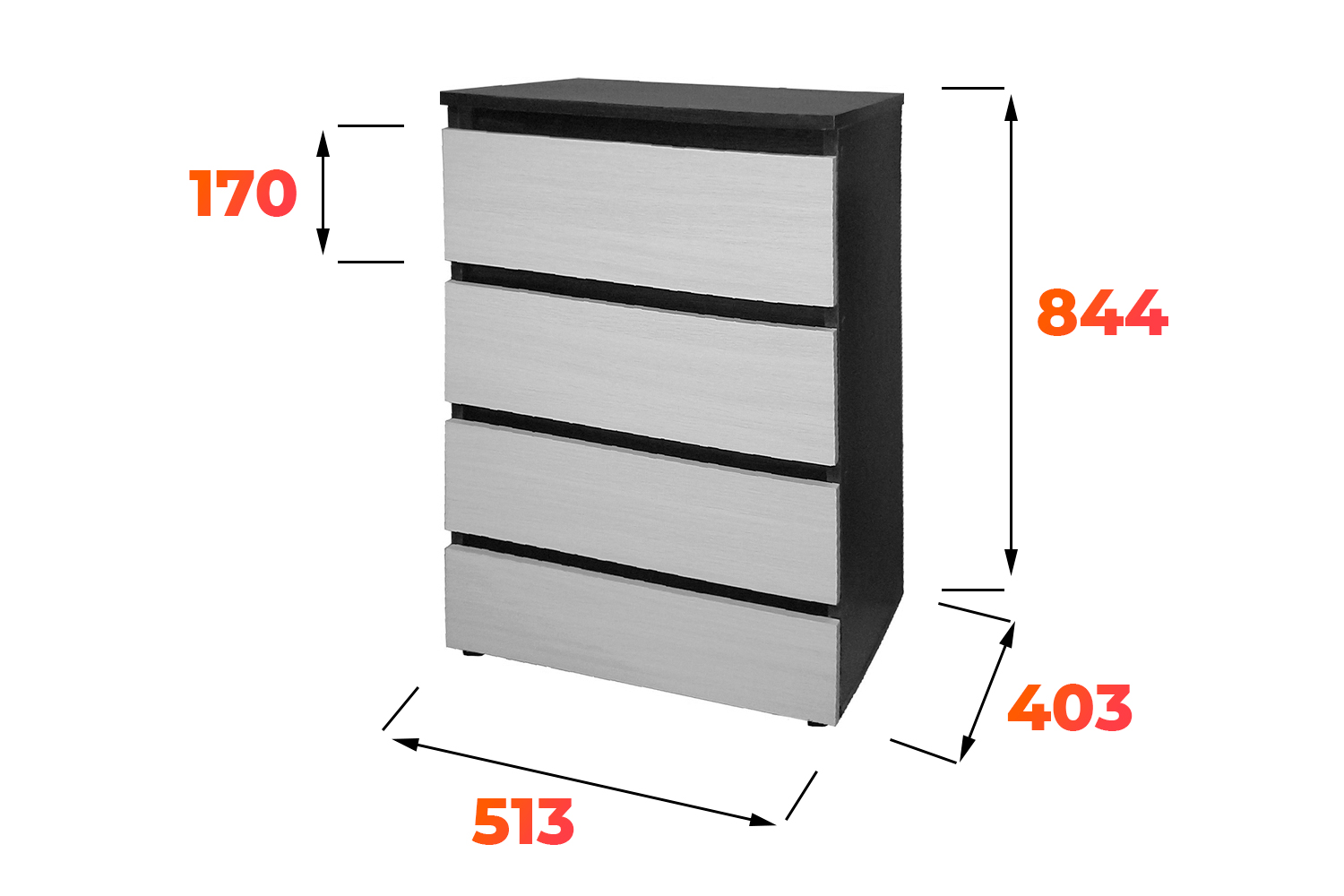 Схема комода 5.14 комфорт с размерами