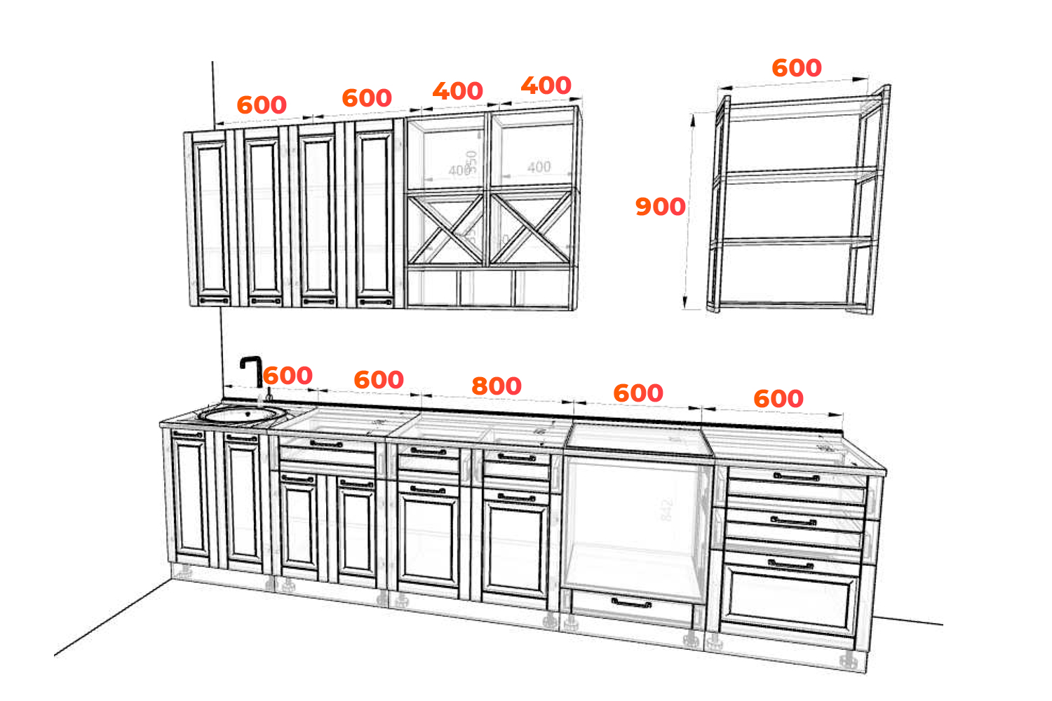 Схема кухни Гарда 3,4 метра