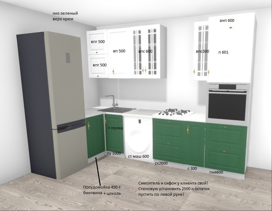 Планировка шкафов на кухню