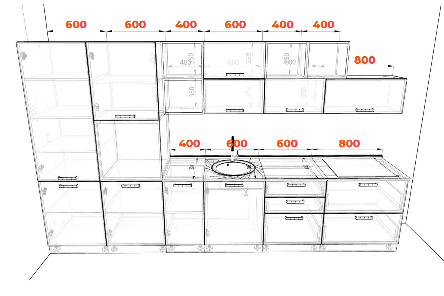 Схема кухни Норма 360 см