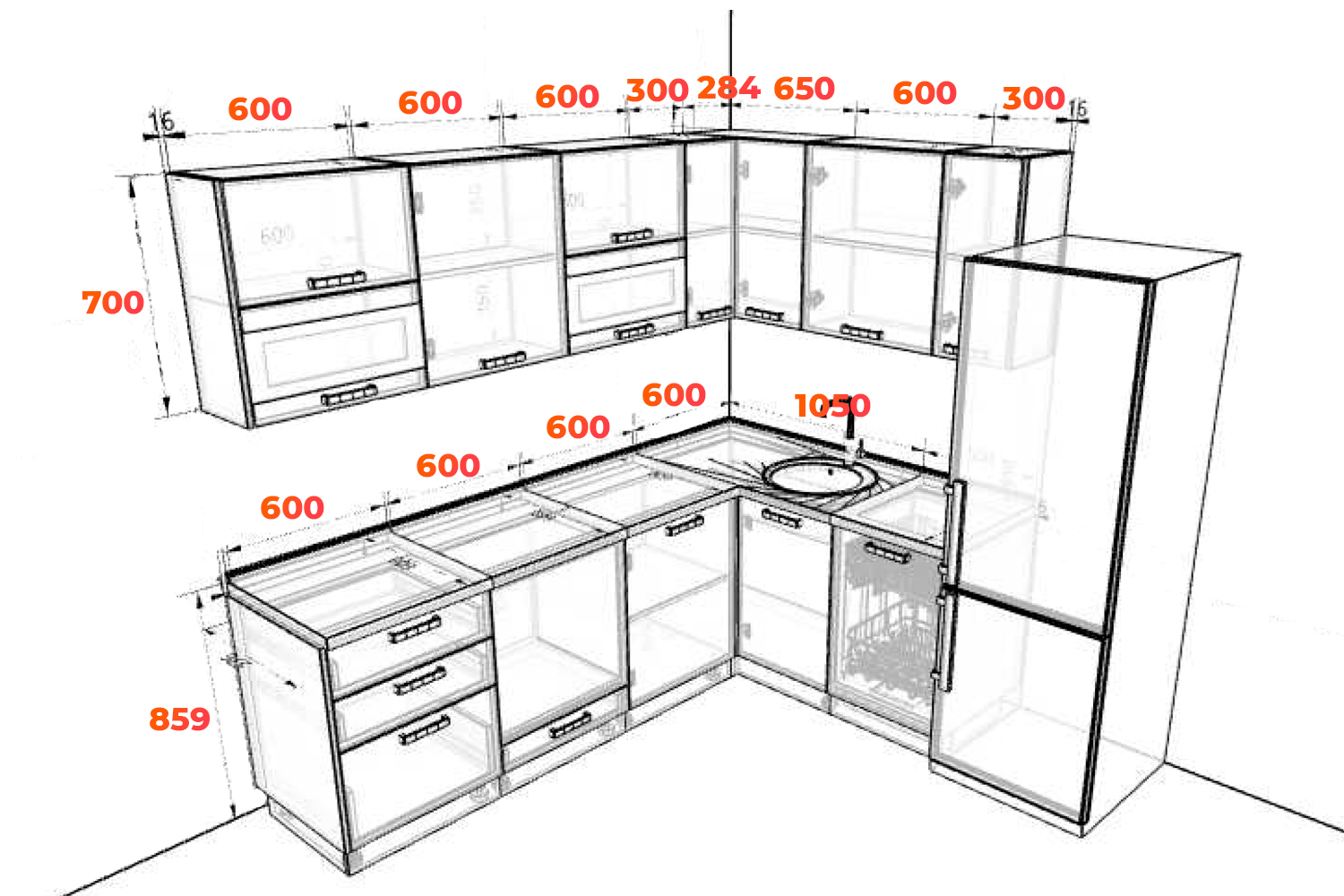 Схема кухни Ройс арт. 250123214