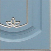 Фасад МДФ эмаль для кухни Бергамо в голубом цвете