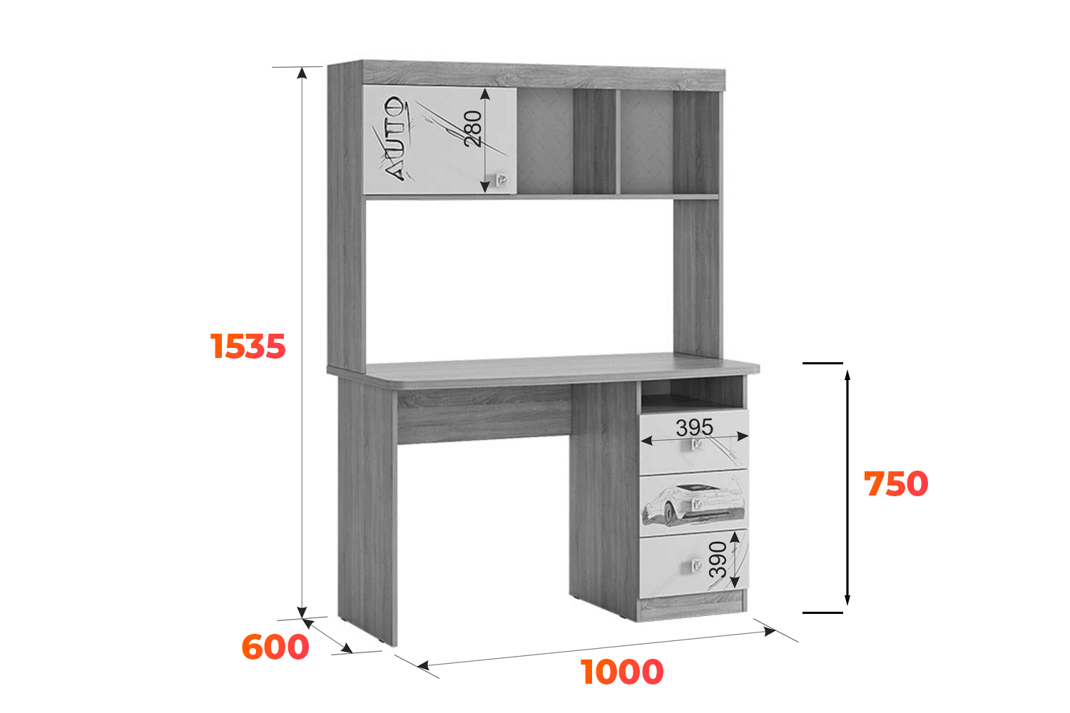 Купить компьютерный стол Форсаж 100х154hх60 см за 9 990 руб. | Интернет .
