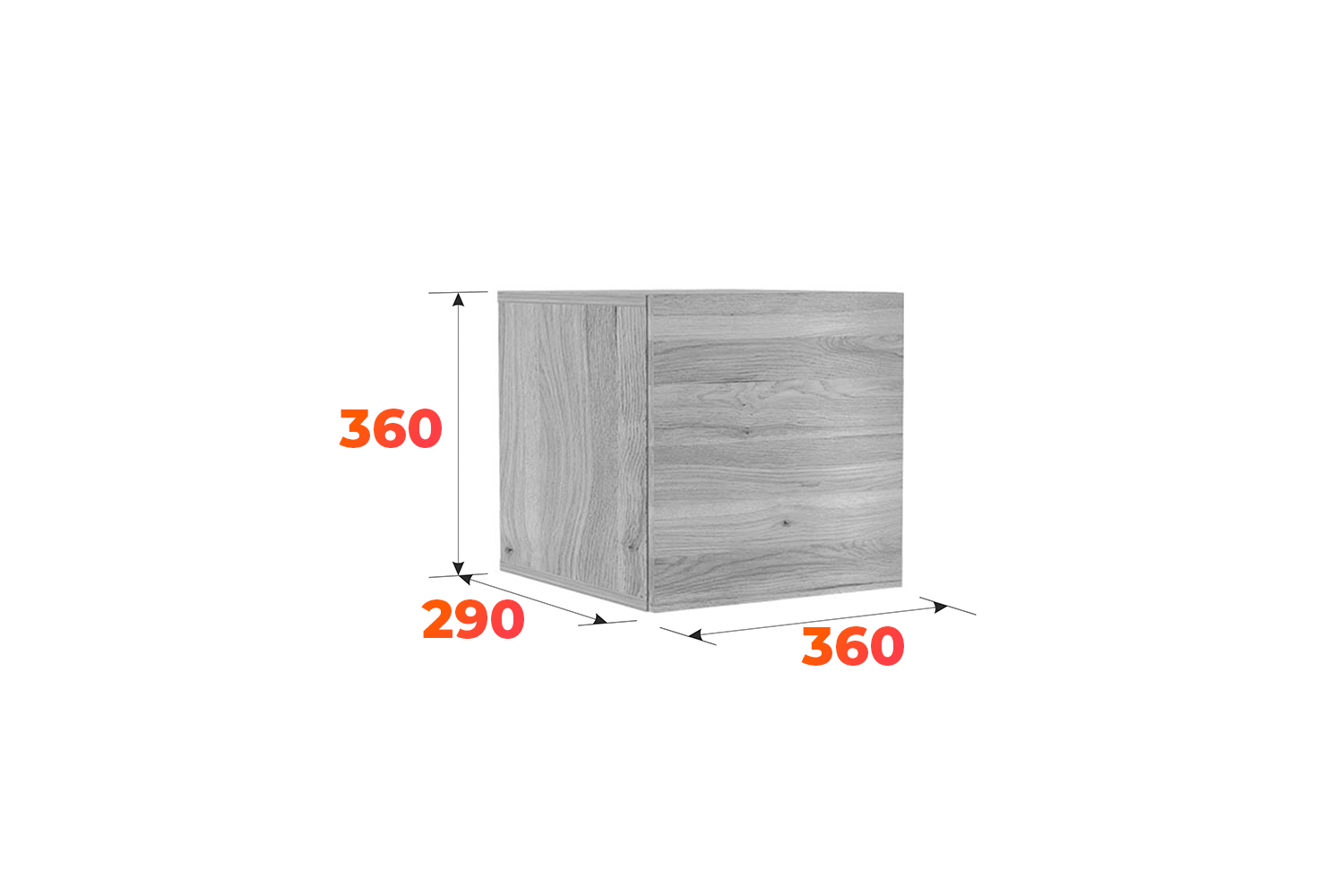 Схема навесного шкафа 39.01 с размерами