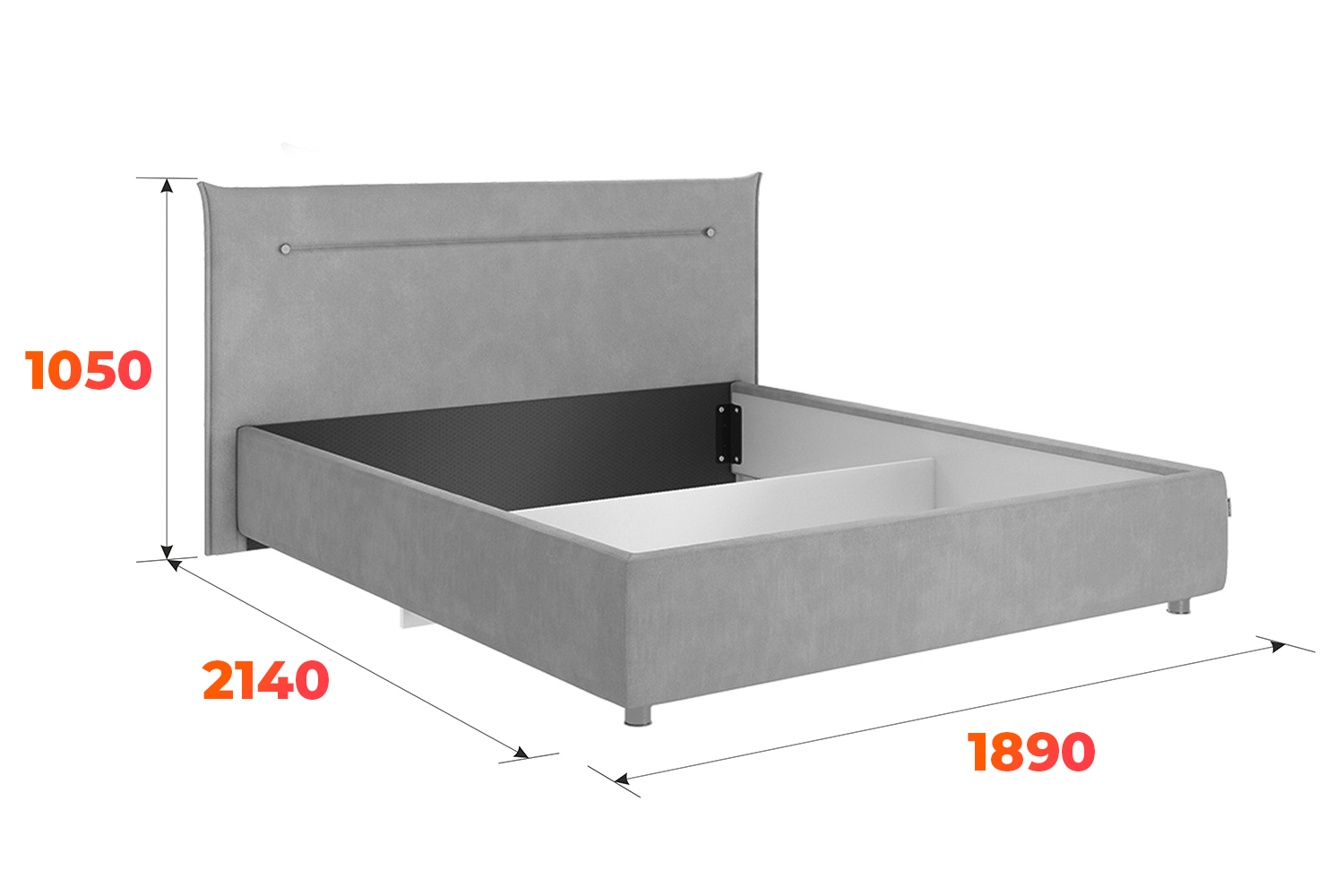 Схема кровати Альба со спальным местом 1600х2000