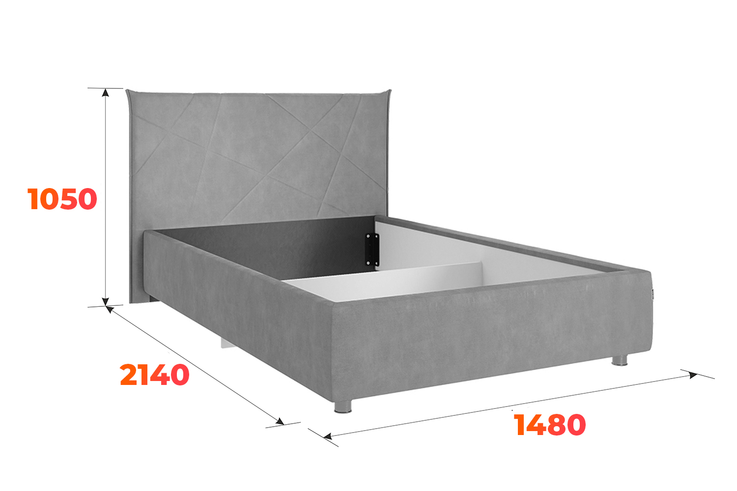 Схема кровати Квест со спальным местом 120х200