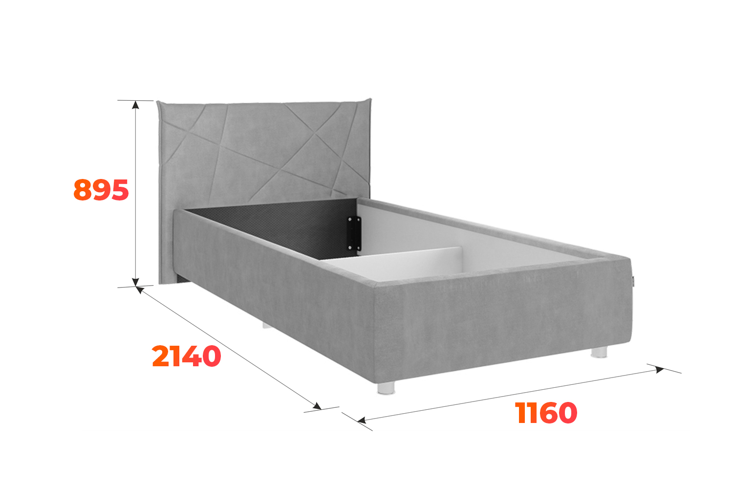 Схема кровати Квест со спальным местом 90х200 см