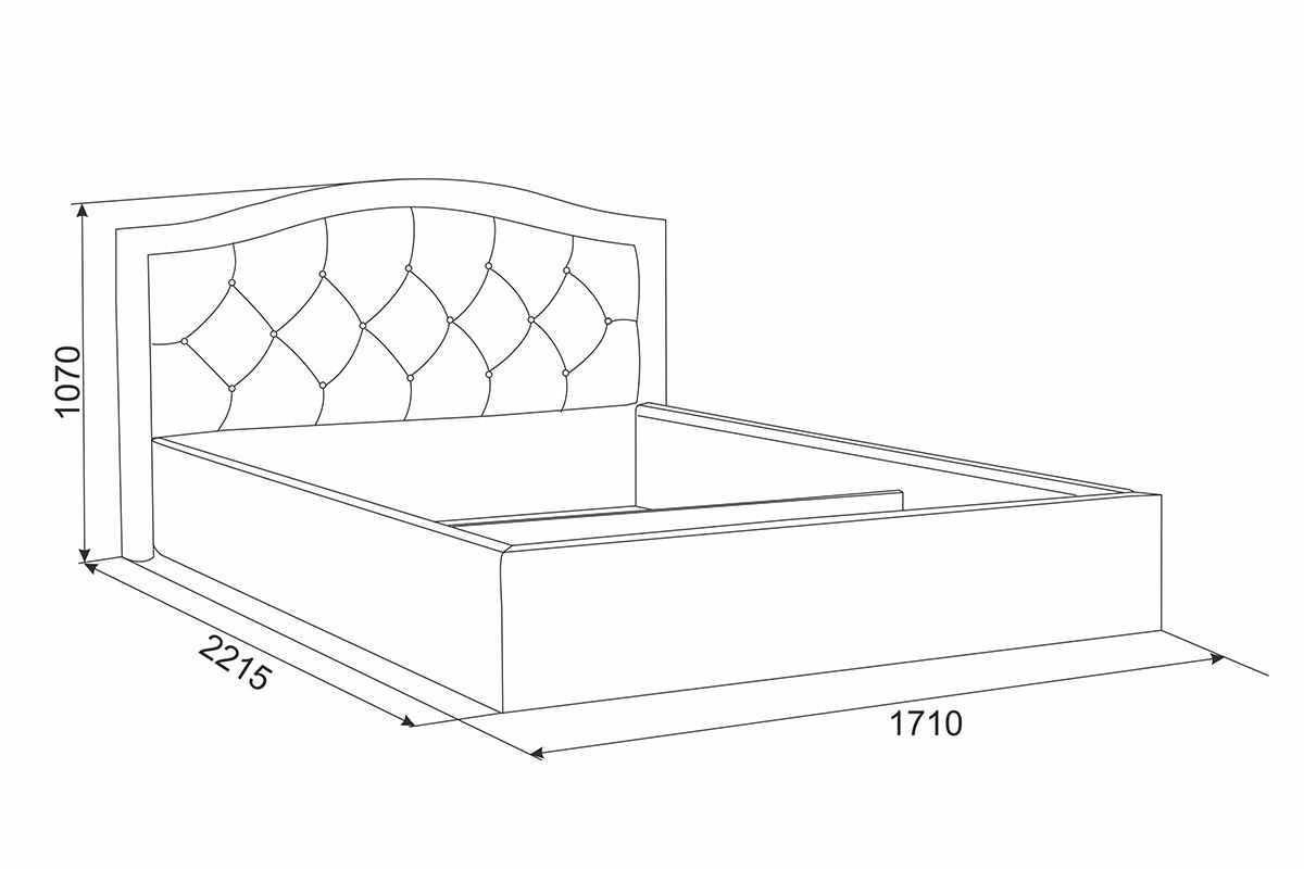 Схема кровати Верона с мягким изголовьем 1400х2000