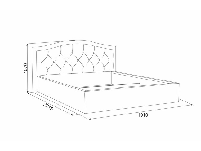 Схема кровати с мягким изголовьем Верона 1600х2000