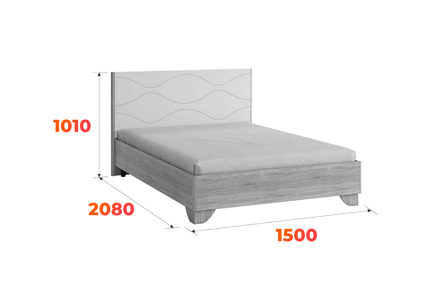 Схема кровати Зара со спальным местом 1400х2000