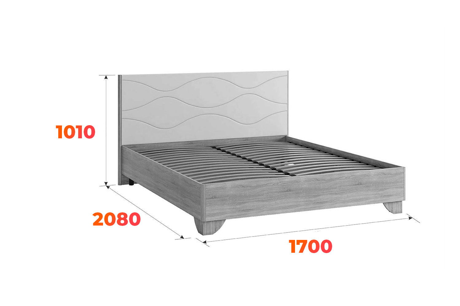 Схема кровати Зара со спальным местом 1600х2000