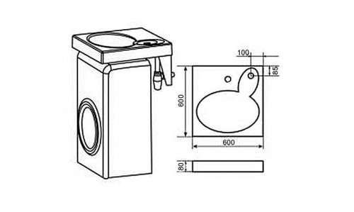 Схема раковины Лидь на стиральную машину
