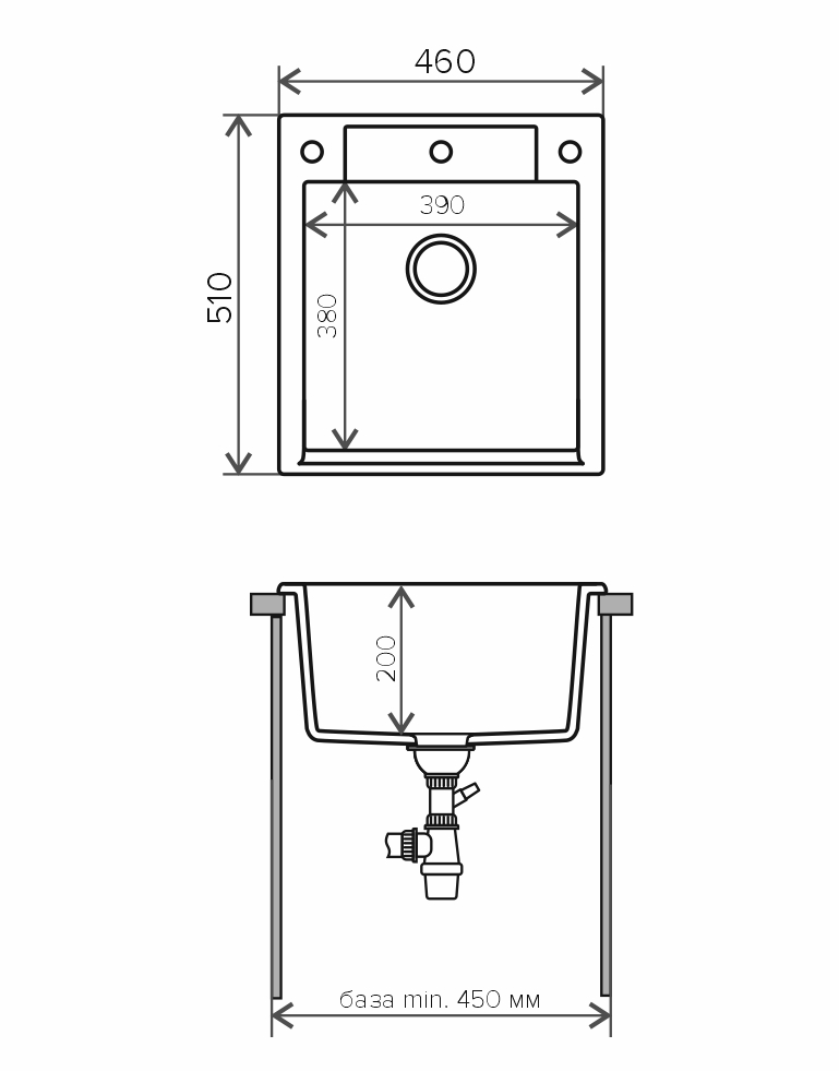 Схема мойки Tolero R117 с размерами