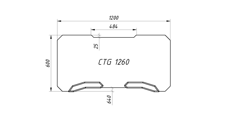 Схема столешницы для стола геймера CTG 1260