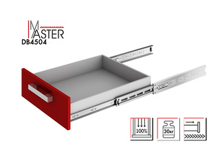 Фото Комплект шариковых направляющих на 1 ящ Boyard Master DB4504Zn/300 (без доводчика). Шариковые направляющие.