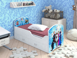 Фото Кровать с ящиками CLASSIC «Холодное сердце». Кровати с принтом.