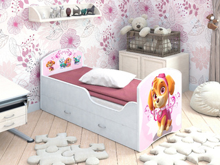 Фото Кровать с ящиками CLASSIC «Щенячий патруль-Скай». Кровати с принтом.