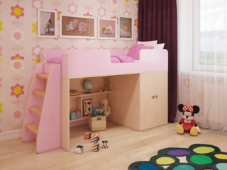 Фото Игровая кровать «Розовая». Кровати-чердаки.