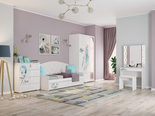 Фото Комплект детской мебели Гламур №1. Детские гарнитуры Гламур.