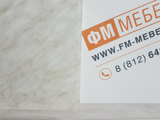 Фото Столешница в цвете «Каррара серый мрамор» - влагостойкая 38 мм (Декор14). Столешница 38мм - Влагостойкая.