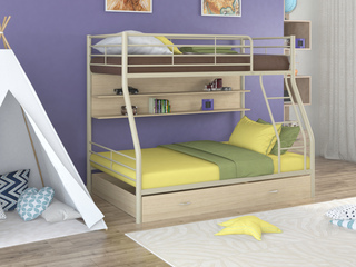 Фото Двухъярусная металлическая кровать Гранада-2ПЯ. Двухъярусные металлические кровати.