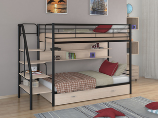 Фото Двухъярусная кровать Толедо - ПЯ. Двухъярусные металлические кровати.