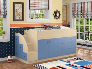 Фото Кровать-чердак Дюймовочка-4. Модульная детская Дюймовочка.