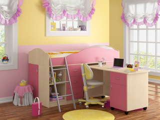 Фото Кровать-чердак Дюймовочка-5.2. Модульная детская Дюймовочка.