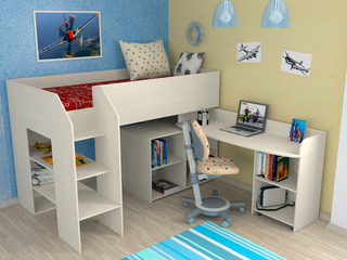 Фото Кровать-чердак Теремок-2. Кровати-чердаки с игровой зоной.