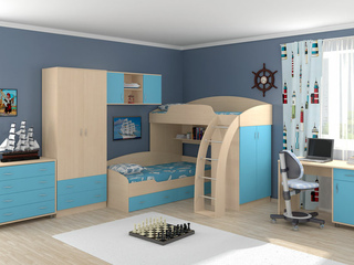 Фото Детская комната Соня 1+2+3 (комод и стол дельта). Модульная детская Соня.