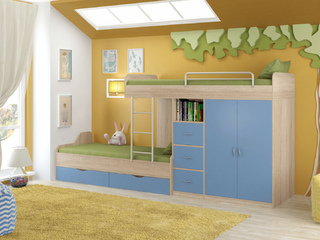 Фото Дельта-18.04.02 двухъярусная кровать. Кровати из детской Дельта.