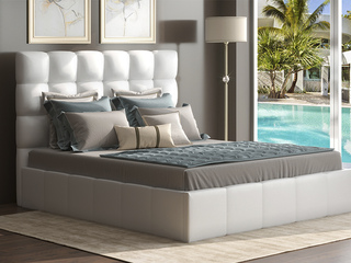 Фото Кровать с мягким изголовьем ЭМИЛИ с подъемным механизмом. Кровати с мягким изголовьем с подъемным механизмом.