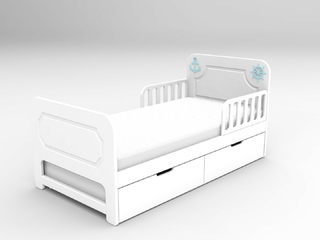 Фото Кровать детская с ящиками Феалта-baby Море 1600*800. Детские кровати фабрики Феалта.