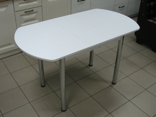 Фото Стол Евро раскладной (ЛДСП). Ноги хромированные, модель 2023. Кухонные столы и обеденные группы.