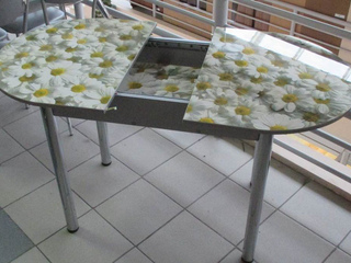 Фото Стол Фотопечать. Универсальный овальный. Ноги хром. Кухонные столы и обеденные группы.