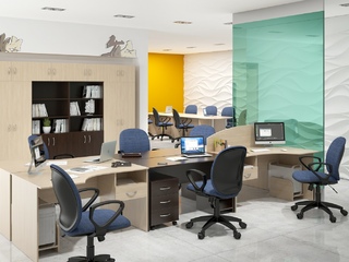 Фото Пример офиса Simple №1. Примеры комплектаций офисной мебели Simple.