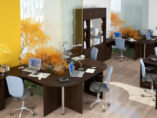 Фото Пример офиса Simple №3. Примеры комплектаций офисной мебели Simple.
